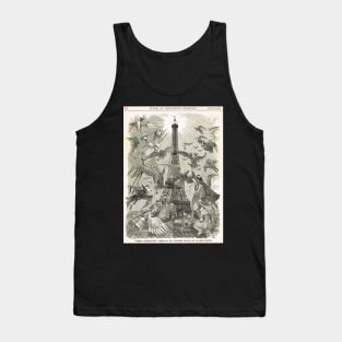 Eiffel Tower World's Fair 1889 engraving Tank Top